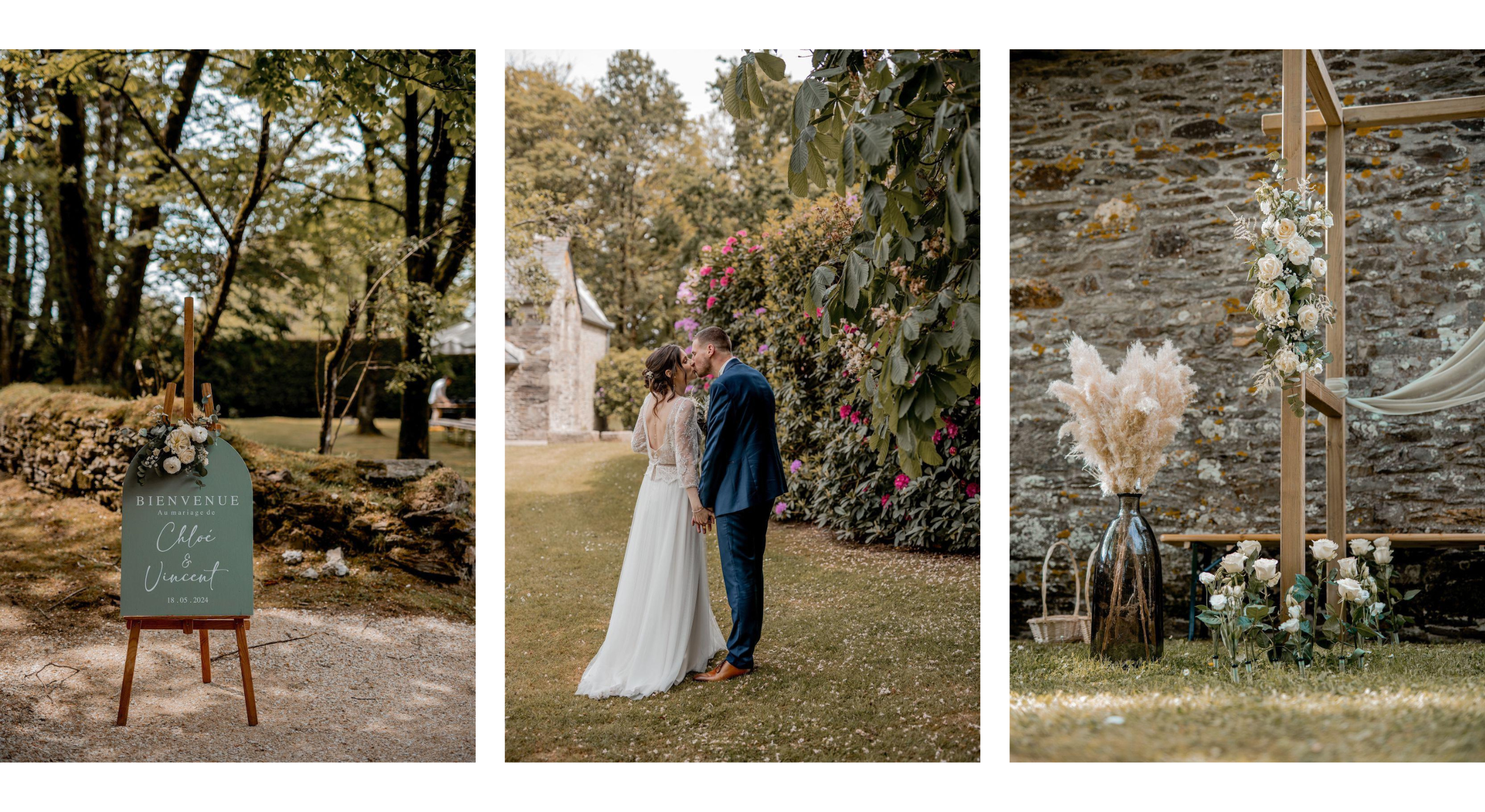 mariage thème sauge au manoir de penfao